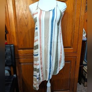 O'Neill vintage asymetrical mini strappy racerback multicolor‎ striped dress